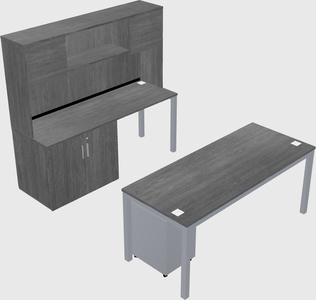 Parallel desk + cabinet