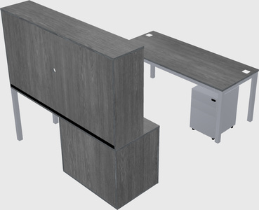 Parallel desk + cabinet