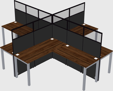 Shared l-shaped cubicles