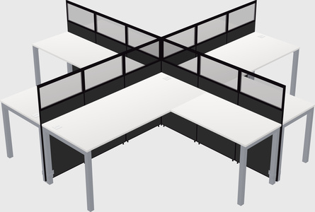 Shared l-shaped cubicles