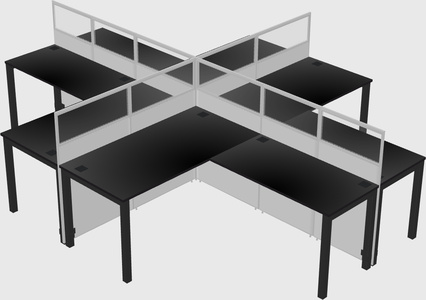 Shared l-shaped cubicles