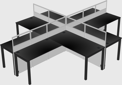Shared l-shaped cubicles
