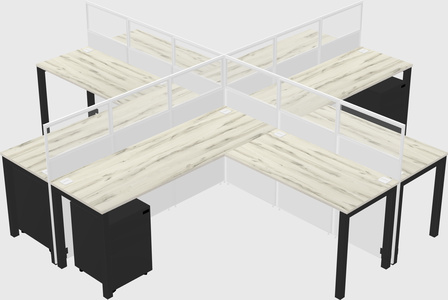 Shared l-shaped cubicles