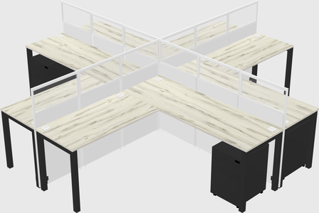 Shared l-shaped cubicles