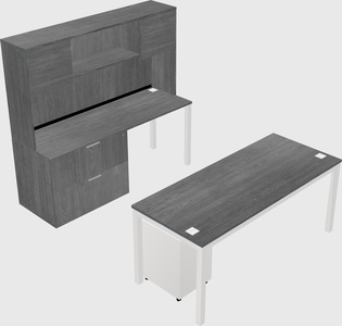 Parallel desk + file cabinet