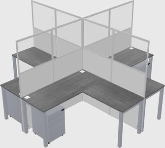 Shared l-shaped cubicles