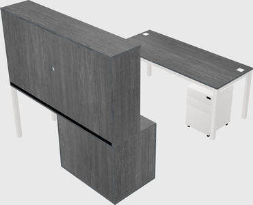 Parallel desk + file cabinet