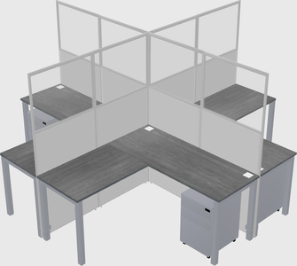 Shared l-shaped cubicles
