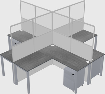 Shared l-shaped cubicles