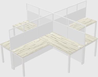 Shared l-shaped cubicles