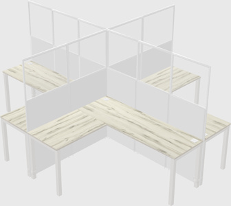 Shared l-shaped cubicles