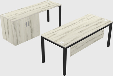 Parallel desk + cabinet