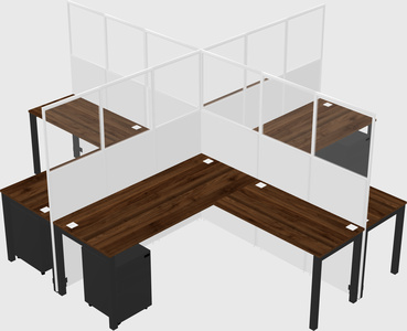 Shared l-shaped cubicles