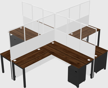 Shared l-shaped cubicles