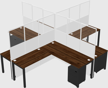 Shared l-shaped cubicles