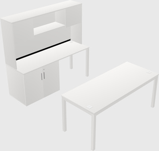Parallel desk + cabinet