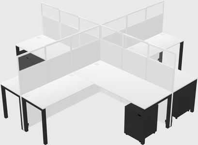 Shared l-shaped cubicles