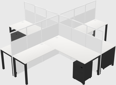 Shared l-shaped cubicles