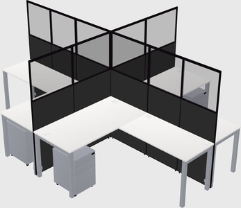 Shared l-shaped cubicles