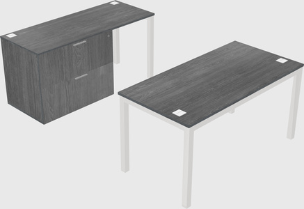 Parallel desk + file cabinet