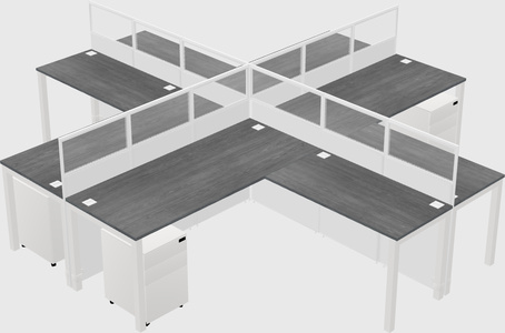Shared l-shaped cubicles