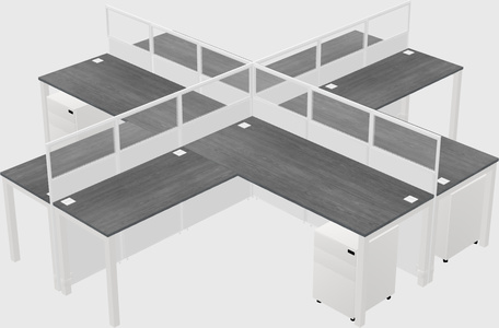 Shared l-shaped cubicles