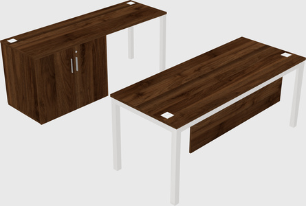 Parallel desk + cabinet