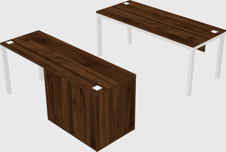 Parallel desk + cabinet