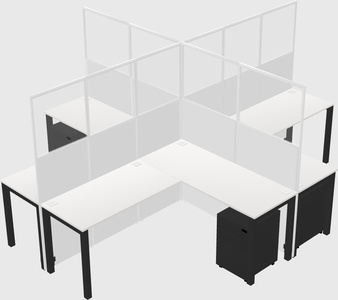 Shared l-shaped cubicles