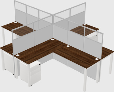 Shared l-shaped cubicles