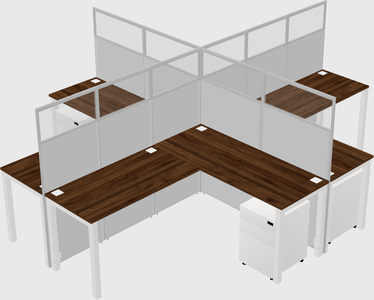 Shared l-shaped cubicles
