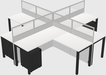 Shared l-shaped cubicles