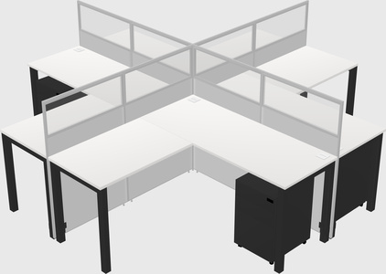 Shared l-shaped cubicles