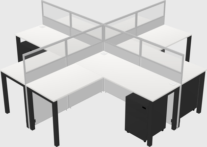 Shared l-shaped cubicles