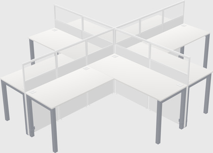 Shared l-shaped cubicles