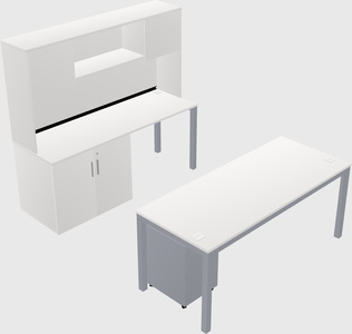 Parallel desk + cabinet