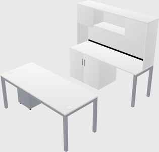Parallel desk + cabinet