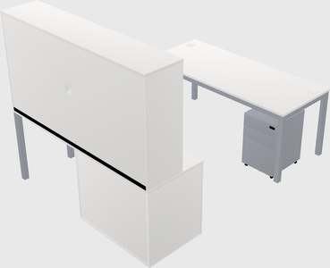 Parallel desk + cabinet