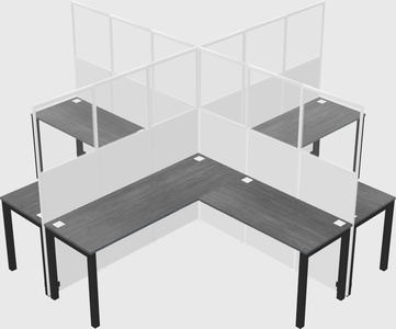 Shared l-shaped cubicles