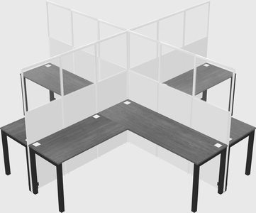 Shared l-shaped cubicles