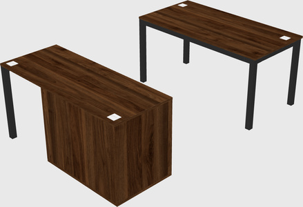 Parallel desk + file cabinet