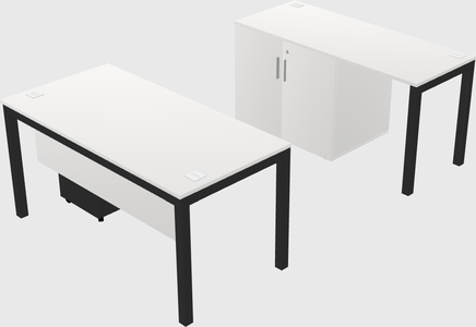 Parallel desk + cabinet