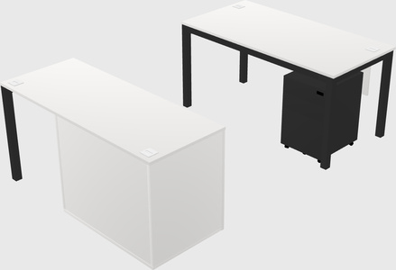 Parallel desk + cabinet