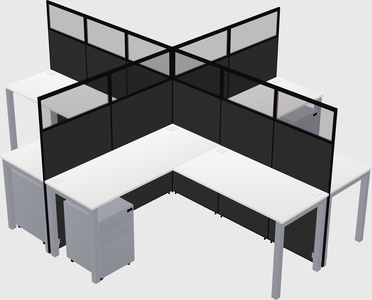 Shared l-shaped cubicles