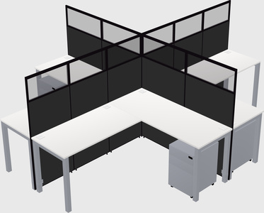 Shared l-shaped cubicles