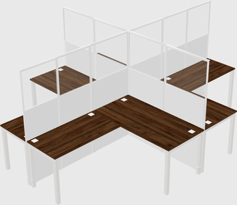 Shared l-shaped cubicles