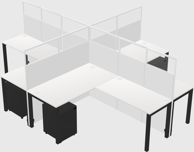 Shared l-shaped cubicles