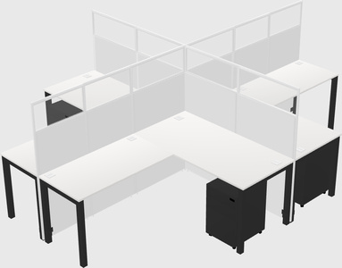 Shared l-shaped cubicles