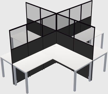 Shared l-shaped cubicles