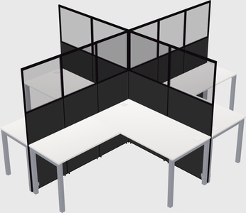 Shared l-shaped cubicles
